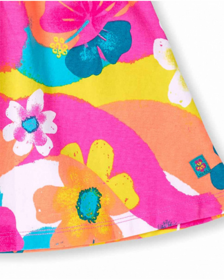 Robe fille fuchsia en maille Collection Laguna Beach