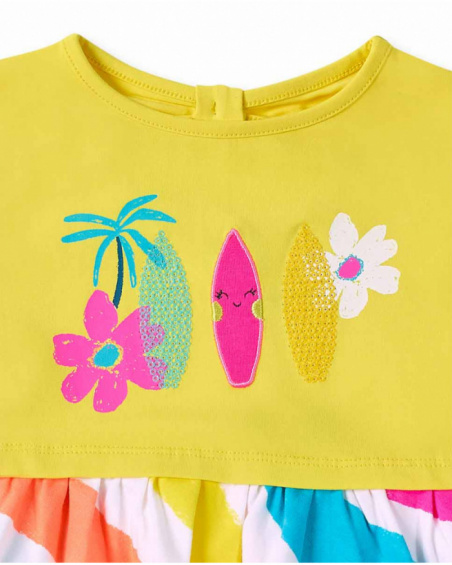 Robe en maille jaune fille Collection Laguna Beach