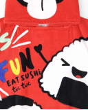 Serviette poncho rouge enfant Collection Hey Sushi