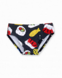 Maillot de bain slip garçon noir Collection Hey Sushi