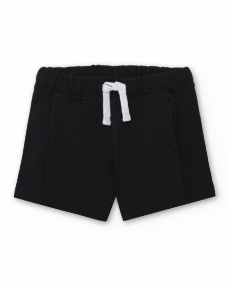 Bermuda tricot garçon noir Collection Hey Sushi