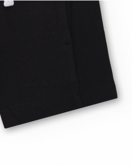Bermuda tricot garçon noir Collection Hey Sushi