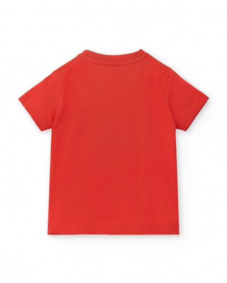 T-shirt garçon en maille rouge Collection Hey Sushi T-shirt garçon en maille rouge Collection Hey Sushi