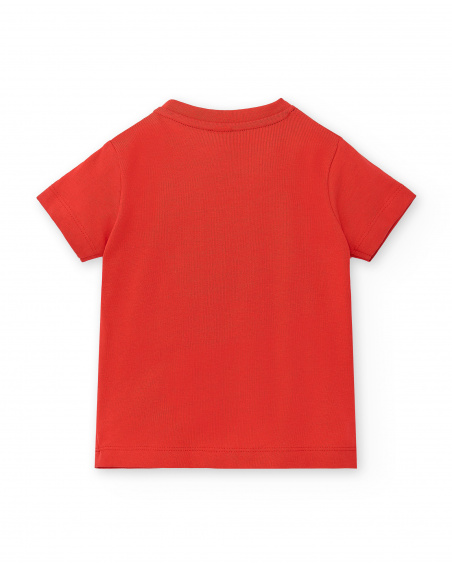T-shirt garçon en maille rouge Collection Hey Sushi