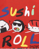 T-shirt garçon en maille rouge Collection Hey Sushi T-shirt garçon en maille rouge Collection Hey Sushi