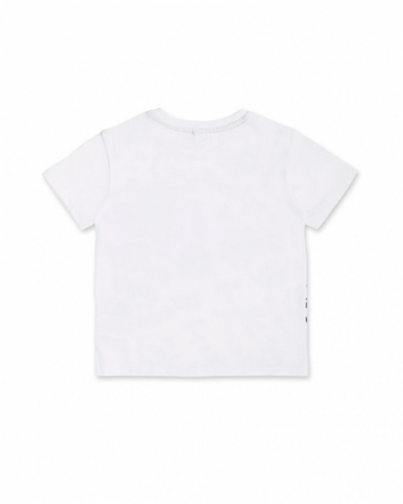T-shirt garçon imprimé en maille blanche Collection Hey Sushi