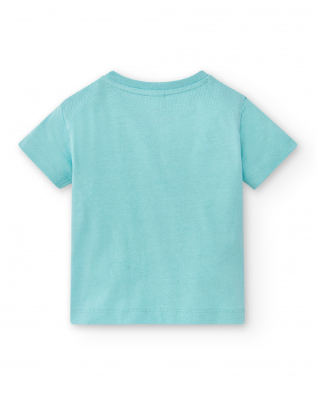 T-shirt garçon bleu en maille Collection Hey Sushi