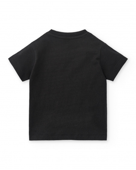 T-shirt garçon en maille noir Collection Hey Sushi