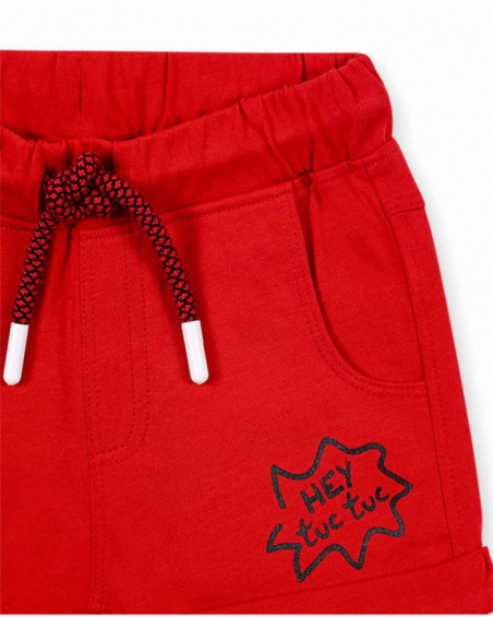Ensemble tricot garçon blanc gris rouge Collection Hey Sushi