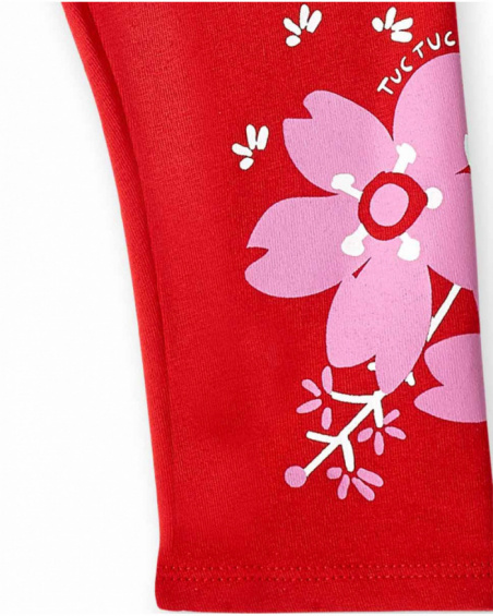 Legging fille rouge en maille Collection Hey Sushi Legging fille rouge en maille Collection Hey Sushi