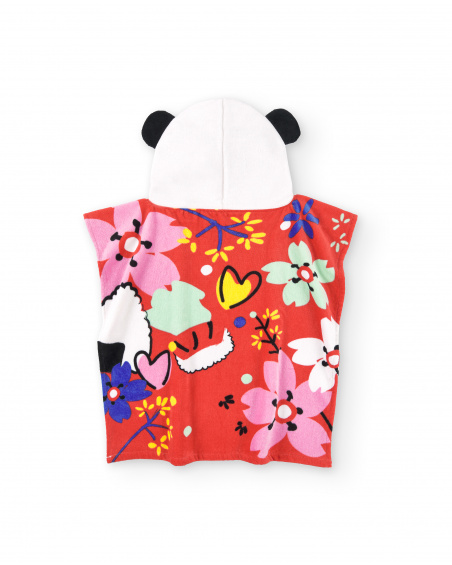 Serviette Poncho Rouge Fille Collection Hey Sushi