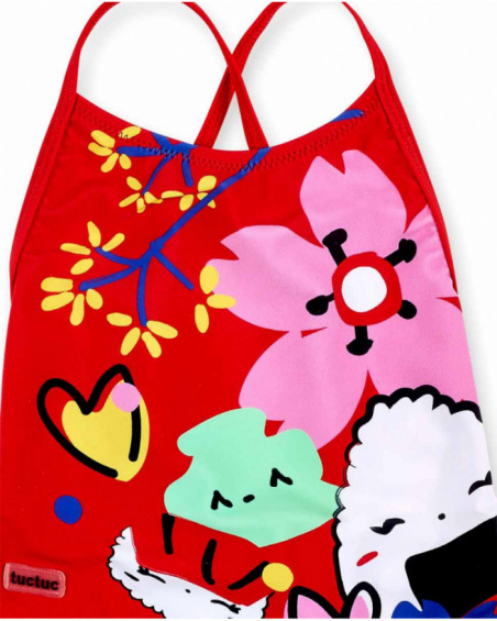 Maillot de bain rouge fille Collection Hey Sushi