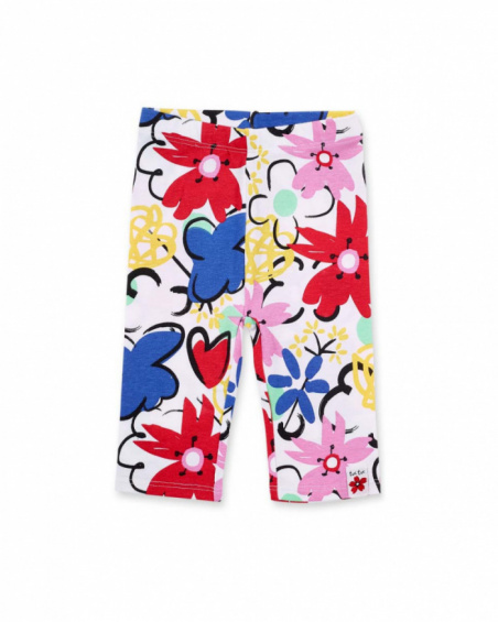 Legging cycliste fille blanc tricoté Collection Hey Sushi Legging cycliste fille blanc tricoté Collection Hey Sushi