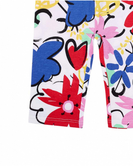 Legging cycliste fille blanc tricoté Collection Hey Sushi Legging cycliste fille blanc tricoté Collection Hey Sushi