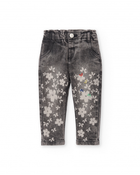 Pantalon en jean gris fille Collection Hey Sushi Pantalon en jean gris fille Collection Hey Sushi