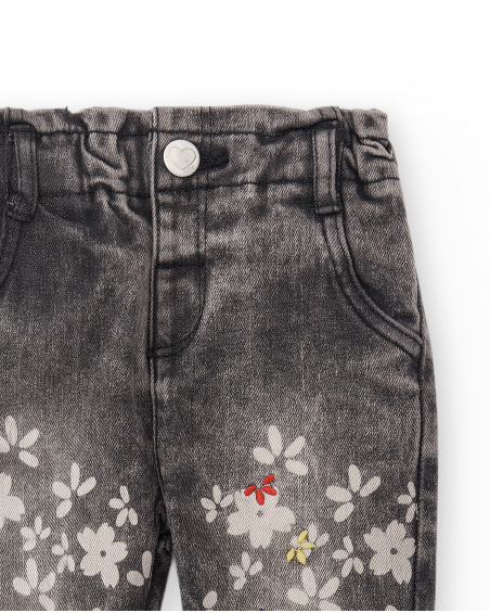 Pantalon en jean gris fille Collection Hey Sushi Pantalon en jean gris fille Collection Hey Sushi