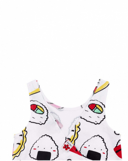 Débardeur fille en maille blanche Collection Hey Sushi Débardeur fille en maille blanche Collection Hey Sushi