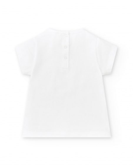 T-shirt fille en maille blanc Collection Hey Sushi