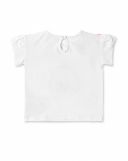T-shirt fille blanc en maille à sequins Collection Hey Sushi