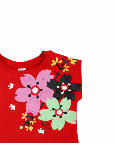 T-shirt fille en maille rouge Collection Hey Sushi