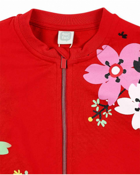 Doudoune peluche rouge fille Collection Hey Sushi