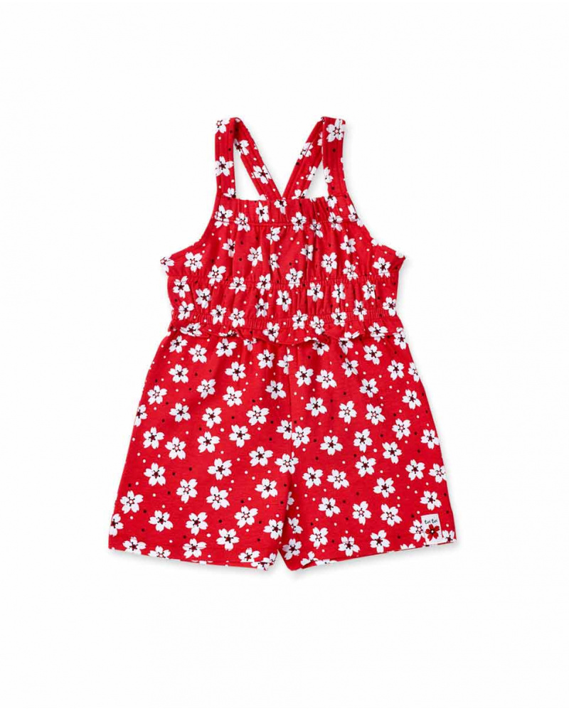 Combinaison fille en maille rouge Collection Hey Sushi