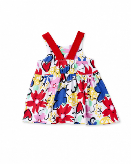 Robe fille blanche à bretelles en maille Collection Hey Sushi