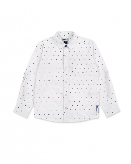 Chemise garçon en maille blanche Collection Kayak Club
