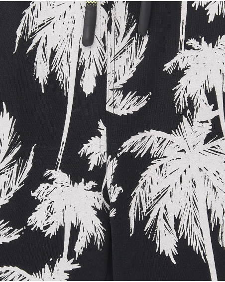 Bermuda garçon en maille noir palmiers Collection Tenerife Surf