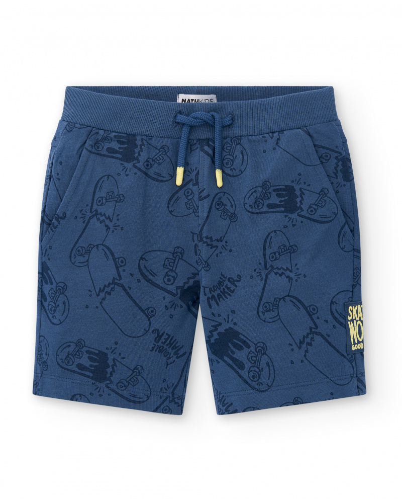 Bermuda tricot garçon bleu Collection Skating World
