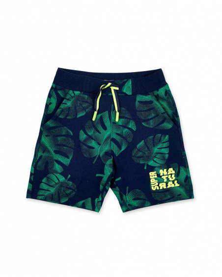 Bermuda en maille marine garçon Collection Supernatural