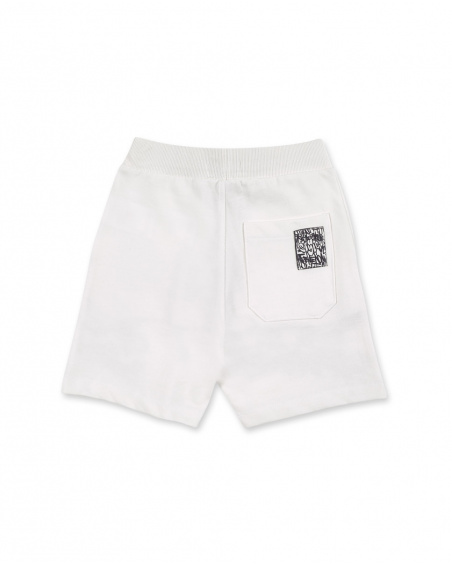 Bermuda garçon en maille blanc Collection Urban Attitude