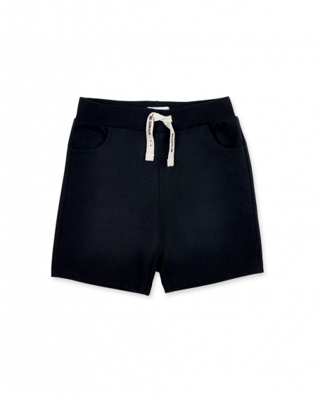 Short garçon en maille noir avec poches Collection Basics Boy Short garçon en maille noir avec poches Collection Basics Boy