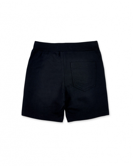 Short garçon en maille noir avec poches Collection Basics Boy Short garçon en maille noir avec poches Collection Basics Boy