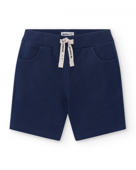Short garçon en maille marine avec poches Collection Basics Boy Short garçon en maille marine avec poches Collection Basics Boy
