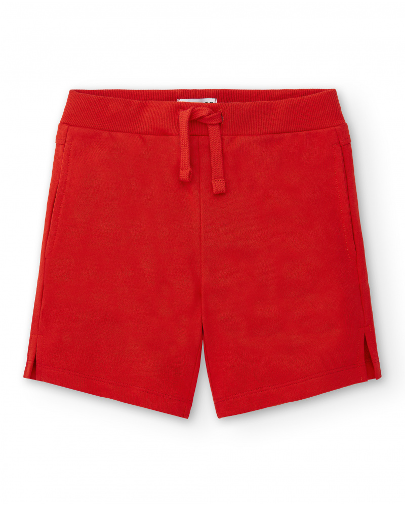 Bermuda garçon en maille rouge Collection Basics Boy