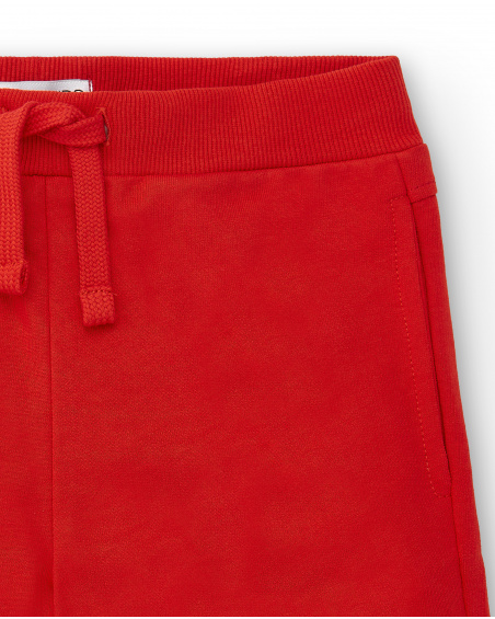 Bermuda garçon en maille rouge Collection Basics Boy