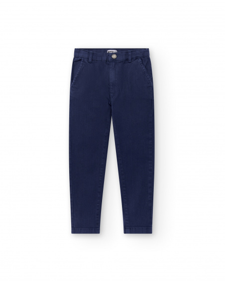 Pantalon plat garçon marine Collection Kayak Club