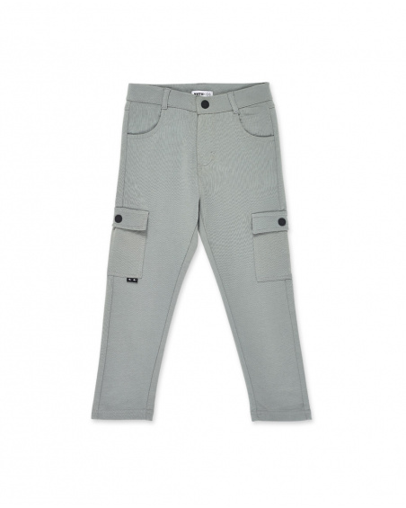 Pantalon cargo garçon gris en maille Collection Urban Attitude