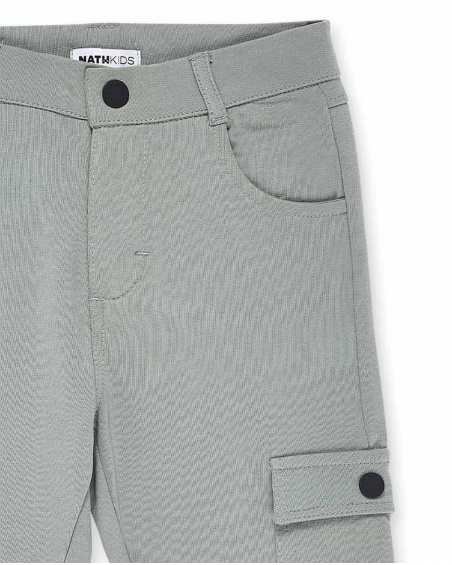 Pantalon cargo garçon gris en maille Collection Urban Attitude