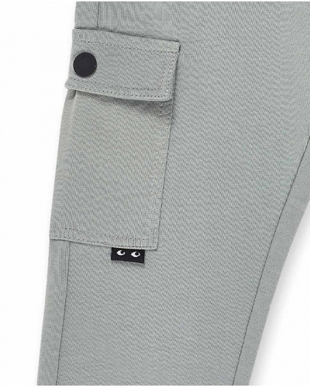 Pantalon cargo garçon gris en maille Collection Urban Attitude