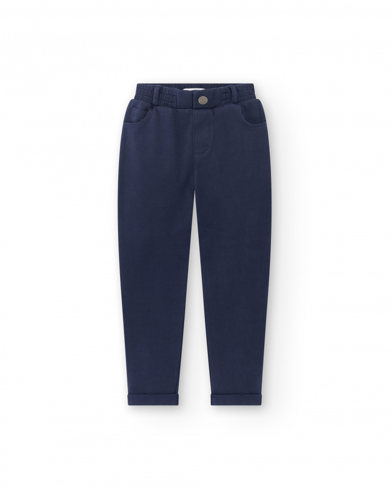 Pantalon garçon en maille marine Collection Game Mode