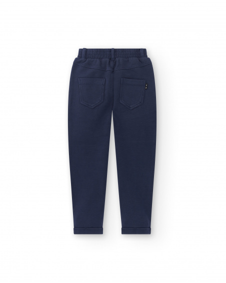 Pantalon garçon en maille marine Collection Game Mode
