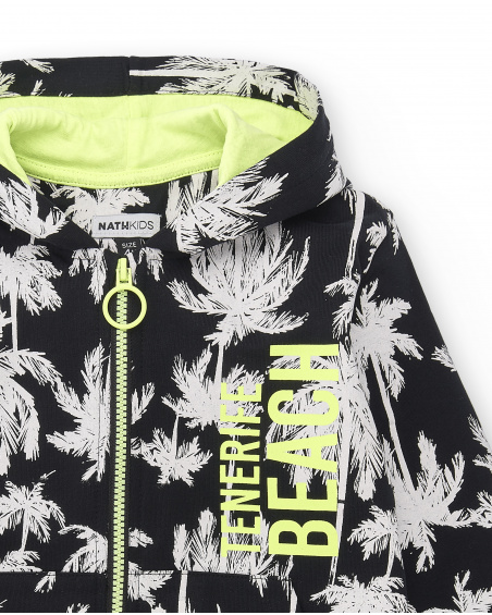 Sweat garçon en maille noir Collection Tenerife Surf Sweat garçon en maille noir Collection Tenerife Surf
