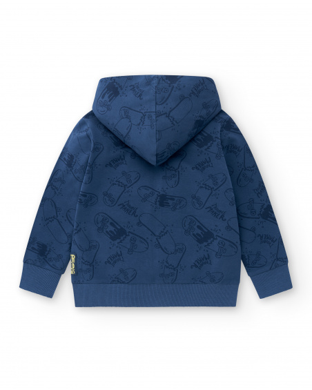 Sweat garçon en maille bleu Collection Skating World