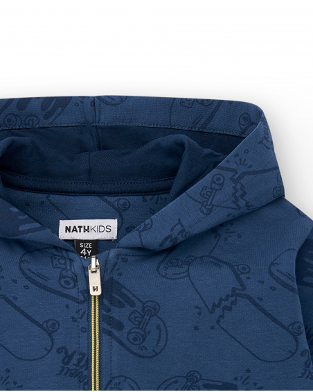 Sweat garçon en maille bleu Collection Skating World
