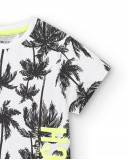 T-shirt tricot blanc palmiers pour garçon Collection Tenerife