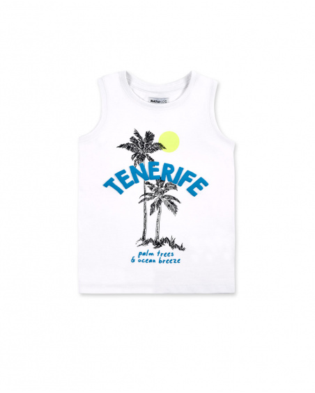 Débardeur garçon en maille blanc Collection Tenerife Surf