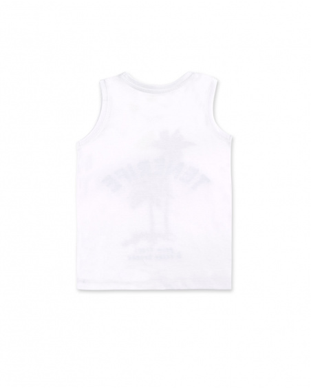 Débardeur garçon en maille blanc Collection Tenerife Surf