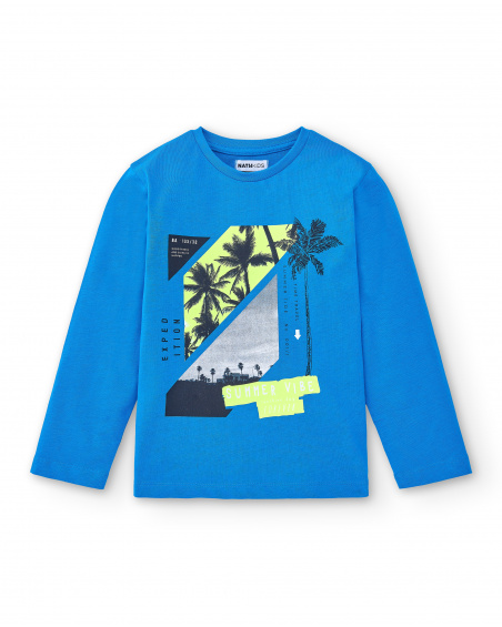 T-shirt long tricoté bleu garçon Collection Tenerife Surf T-shirt long tricoté bleu garçon Collection Tenerife Surf